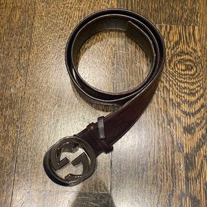 Embossed Gucci Mens Logo Belt